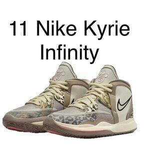 (B)‎ Nike Kyrie Infinity Leopard Print Basketball Shoes Iron Ore Light W, Size 9